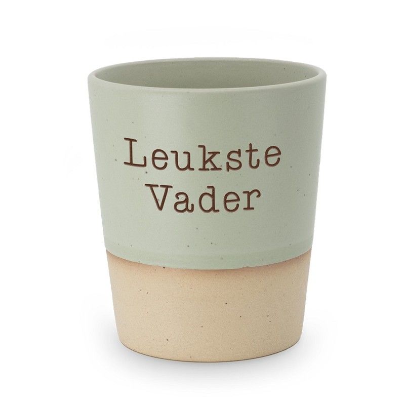 Beker keramiek Leukste vader groen