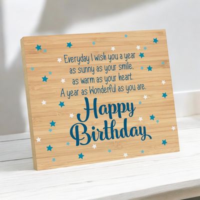 Mooi houten bord Happy Birthday