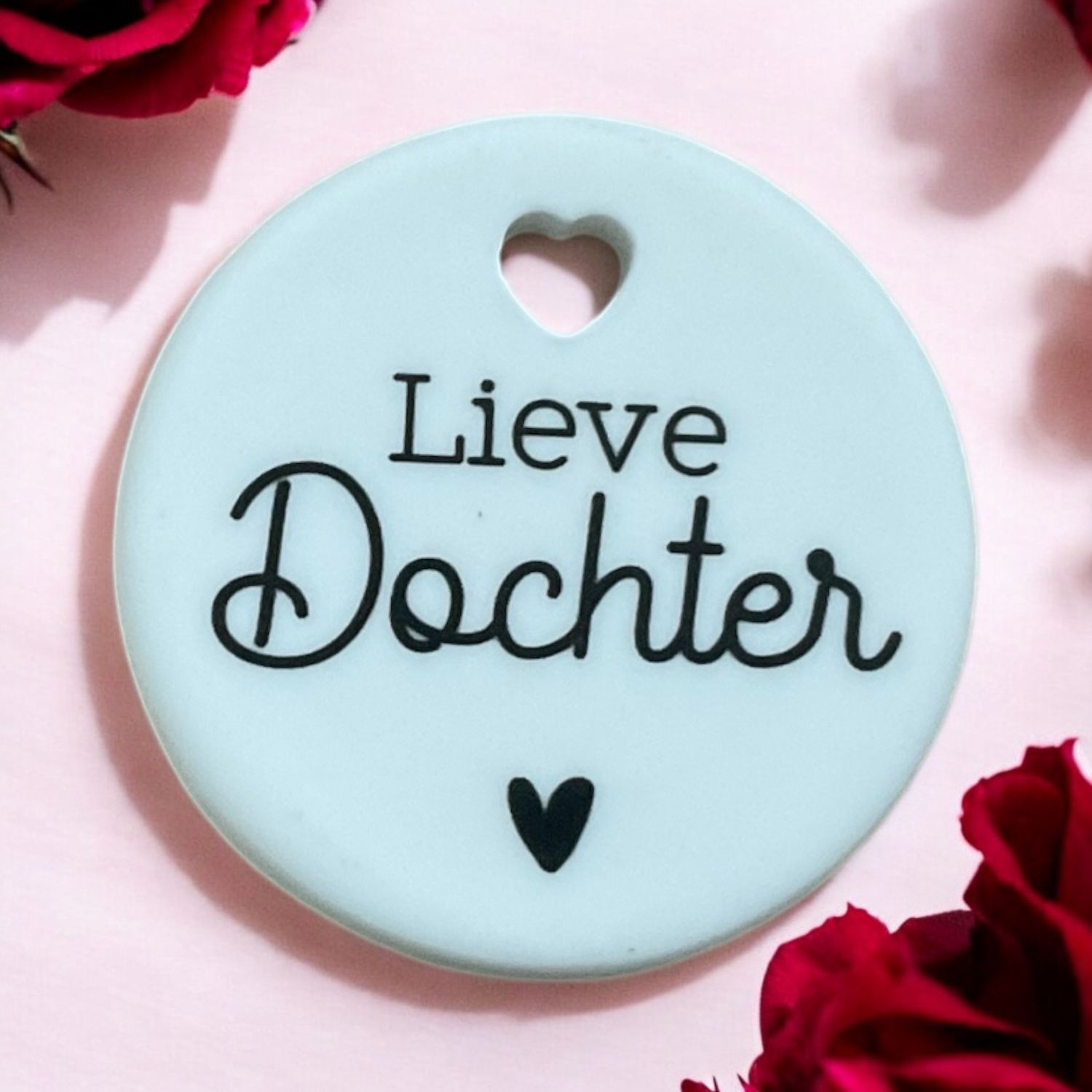 Geluks brengertje van keramiek met stoffen zakje, Lieve Dochter