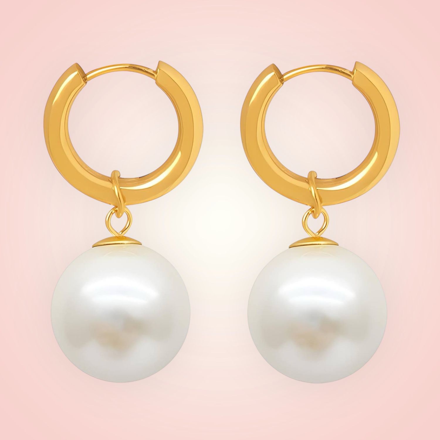 Oorbellen Parel 18 K gold plated Stainless Steel