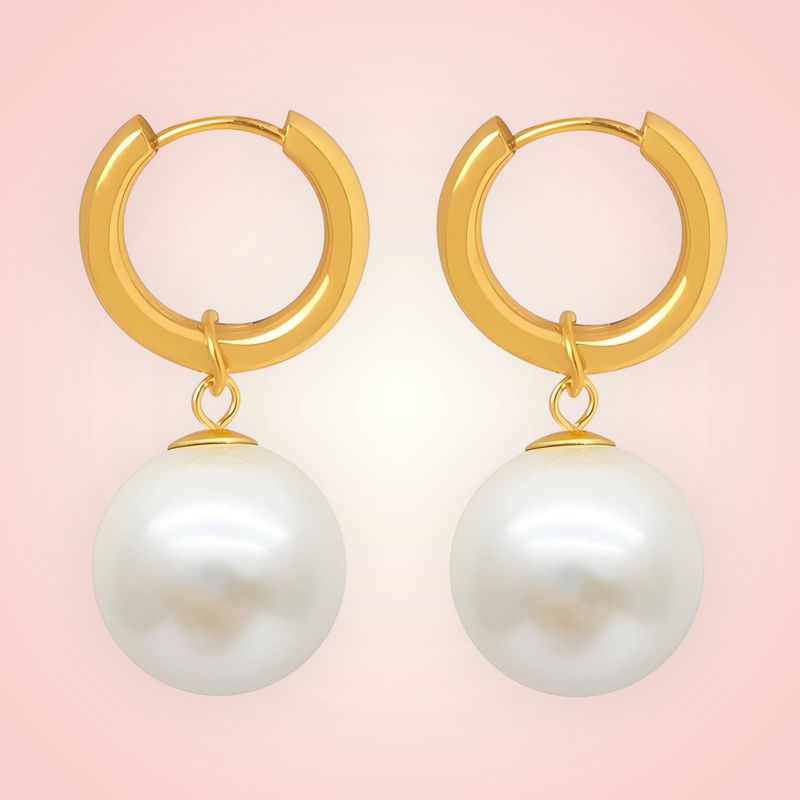 Oorbellen Parel 18 K gold plated Stainless Steel