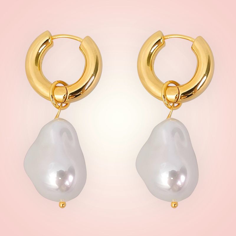 Oorbellen Parel 18 K gold plated Stainless Steel (2)