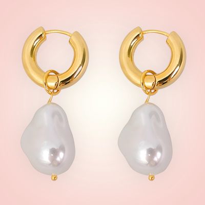 Oorbellen Parel 18 K gold plated Stainless Steel (2)