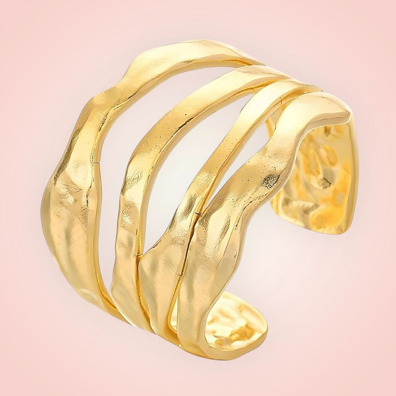 Ring opengewerkt, 18 K gold plated Stainless Steel