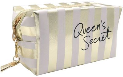 Fijne modieuze toilettas, beige/goud