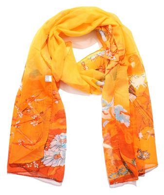 Mooie Sjaal, geschikt voor voorjaar en zomer, oranje