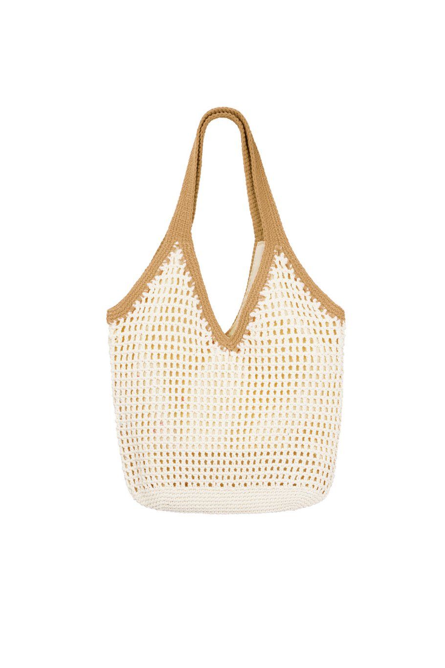 Functionele gehaakte tas, Offwhite/bruin