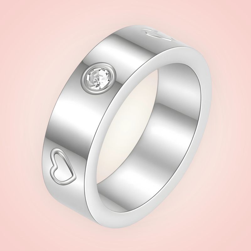 Ring met cubic zirconia&#39;s RVS