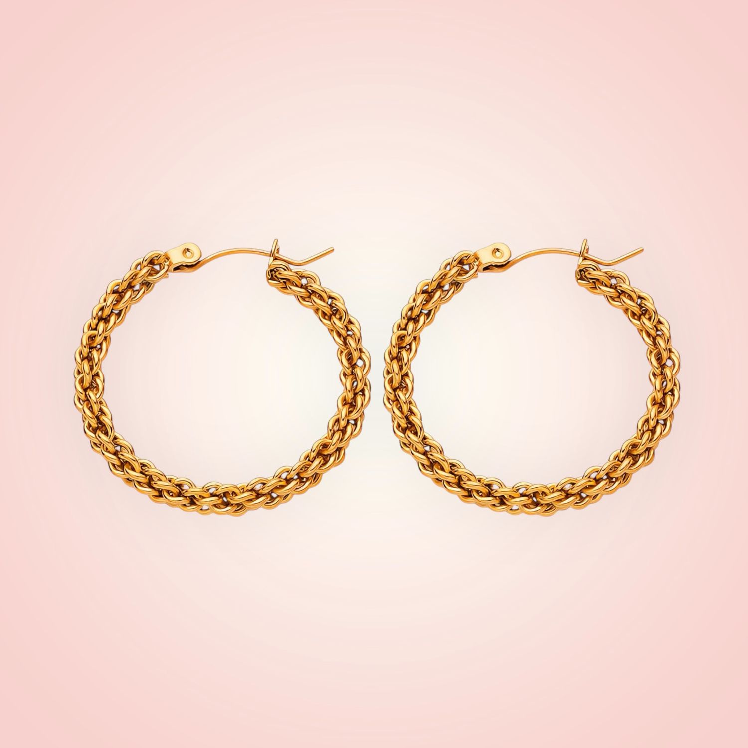 Oorbellen Creolen, 18 K gold plated Stainless Steel