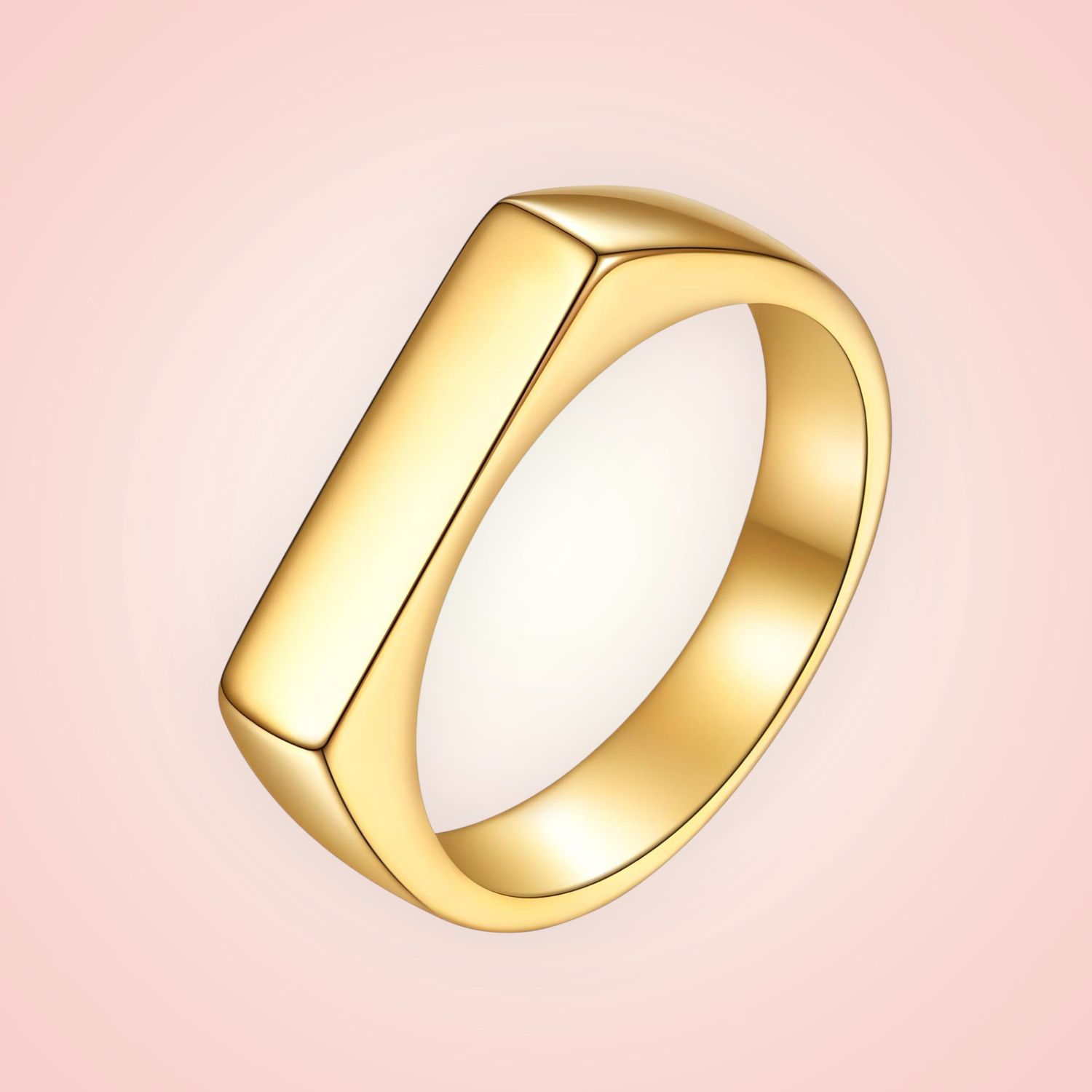 Prachtige moderne ring, RVS 18K goldplated