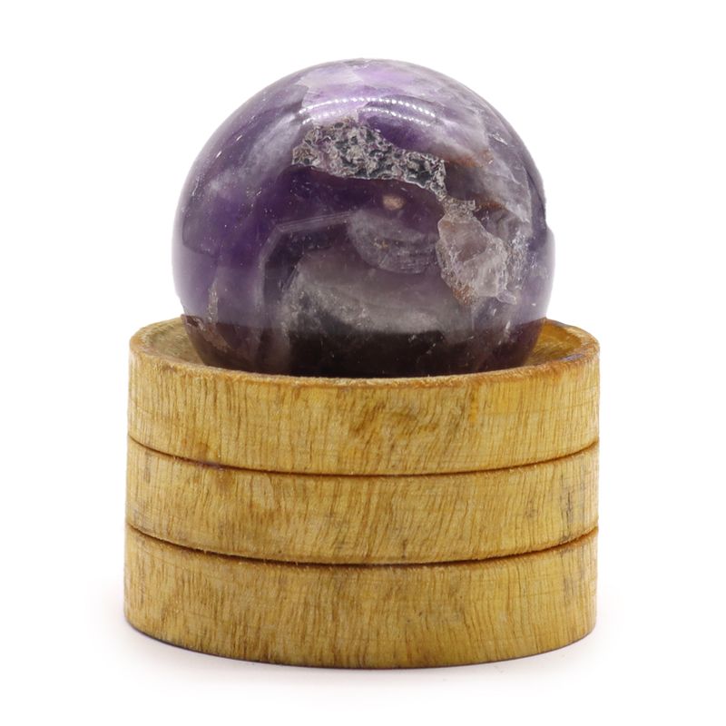 bol van Amethist met houten houder