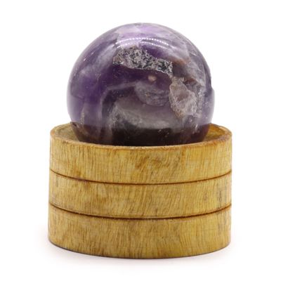 bol van Amethist met houten houder
