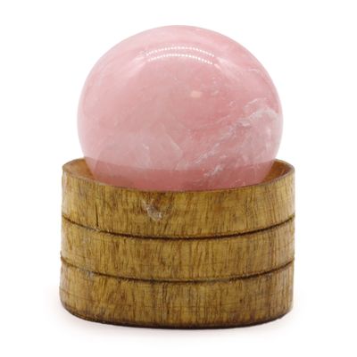 Rozenkwarts Bol met houder hout