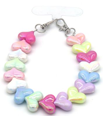 Harten band voor je mobiele telefoon, Multi kleuren Harten band voor je mobiele telefoon, Multi kleuren