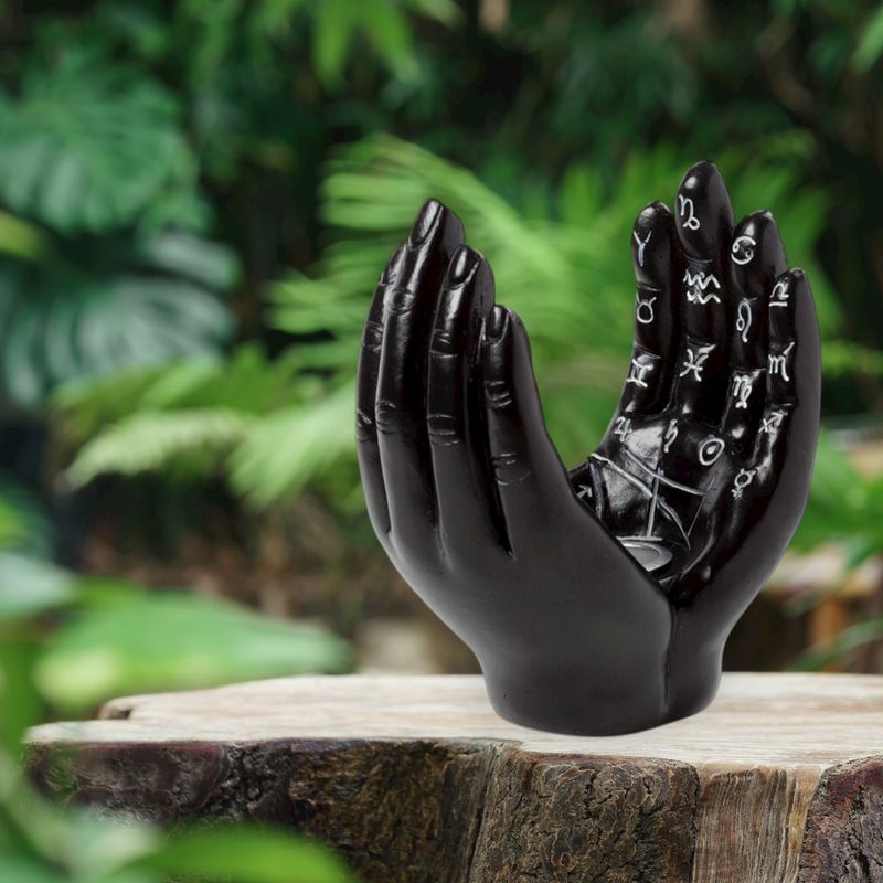 Wierook houder/brander met Mantra handen, plaats de wierook kegel tussen de handen