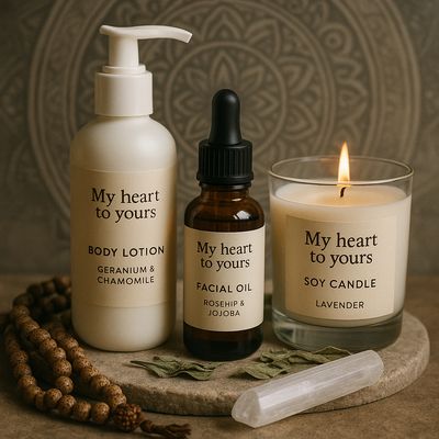 Puur natuur lichaamsverzorgende producten van My heart to yours, bevatten geen chemicaliën, zacht voor huid en haar.