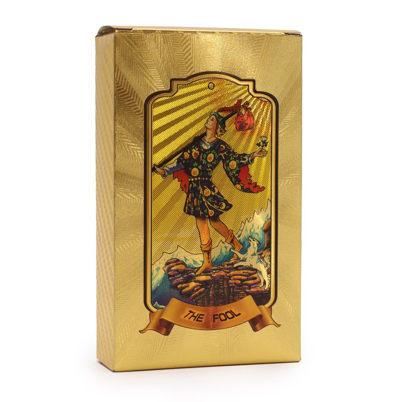 Tarot kaarten set in gouden verpakking met gouden kaarten, zonder gids