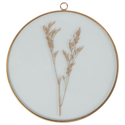 Mooie ronder lijst met glas, er zitten droogbloemen in, lief troostcadeau