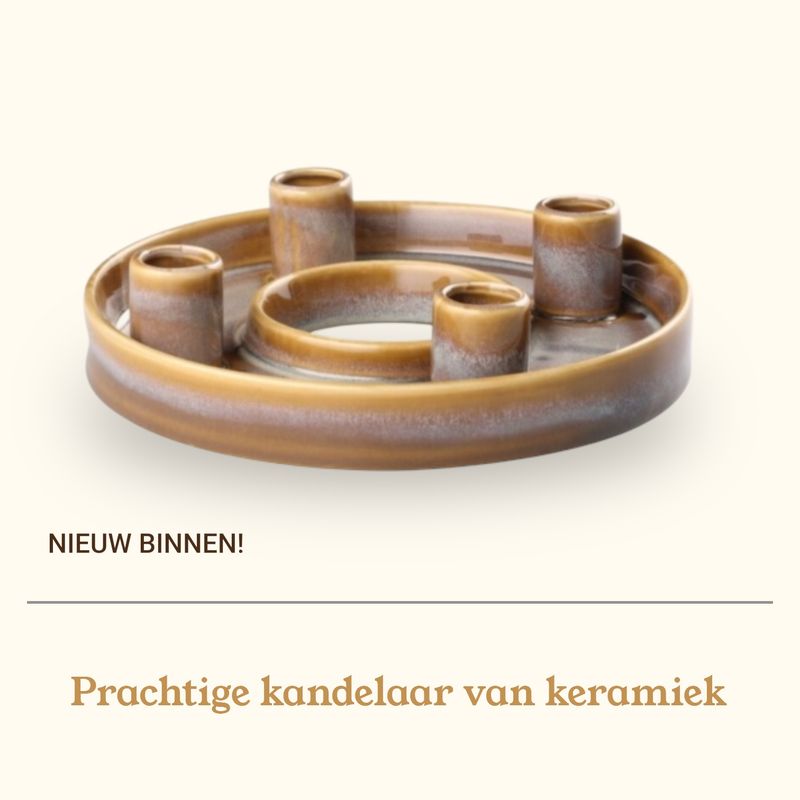 Luxe ronde keramische kandelaar