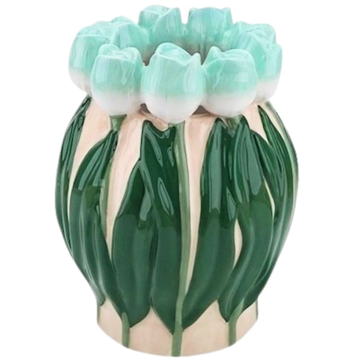 Vaas met tulpen design, Housevitamin, 18 cm