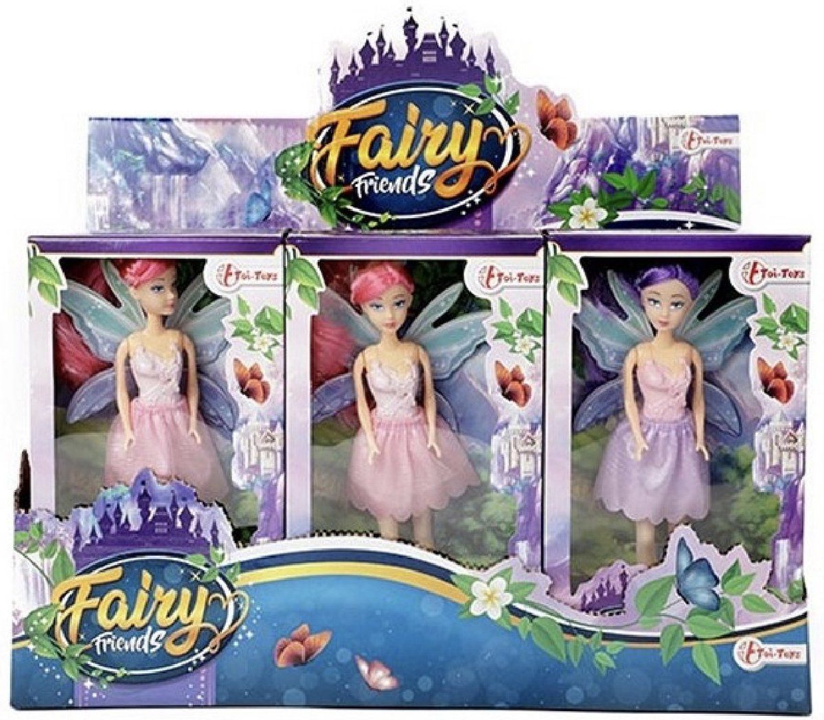 Elf popje, in roze of paars, in mooie verpakking, speelgoed popje elf