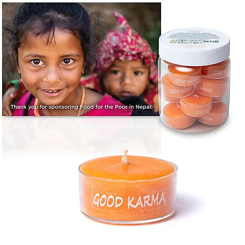 Good Karma kaarsen voor Food for the Poor