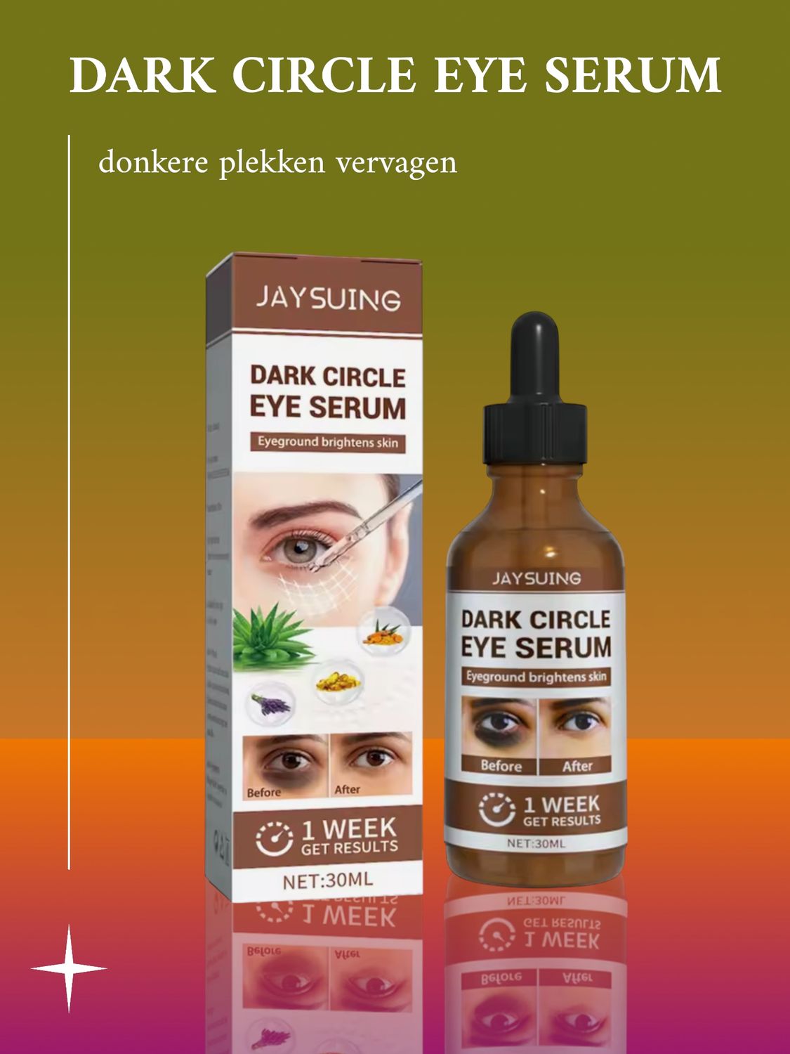 Oogserum tegen vermoeide look en wallen onder ogen, bij My heart to yours