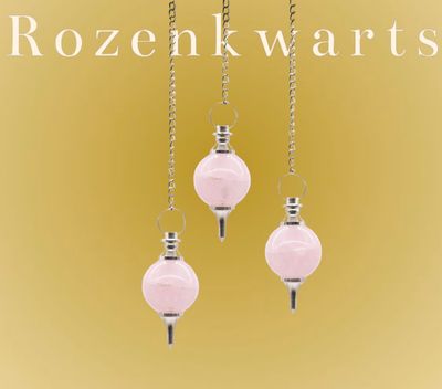 Ketting met mooie Pendelbol van Rozenkwarts