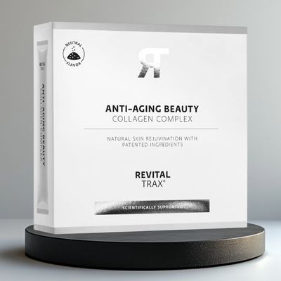 RevitalTrax Collageen Pakket, NU met HOGE KORTING! met vit C, Hyaluronzuur, zink en Biotine. Smaak: Neutraal. Voor mannen en vrouwen Collageen supplement, zeer krachtig door heel kleine deeltjes, die goede opname in het lichaam verzorgen