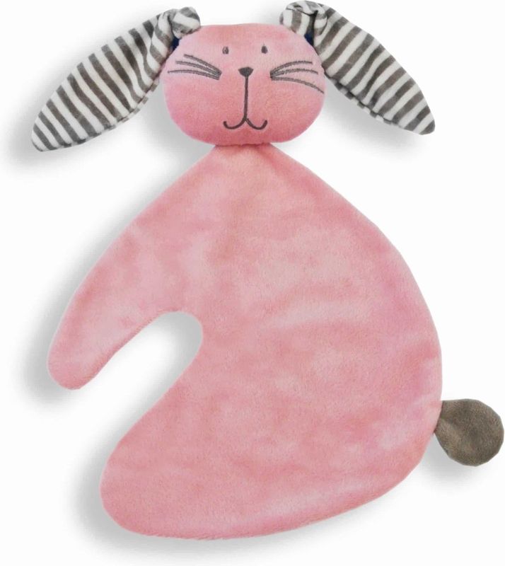 Knuffelkonijn, tutdoek, knuffeldoek, roze bij myhearttoyours.nl