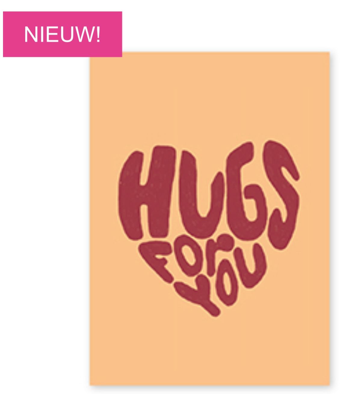 Kaart Hugs for you  (klein kaartje, 10 x 7 cm)