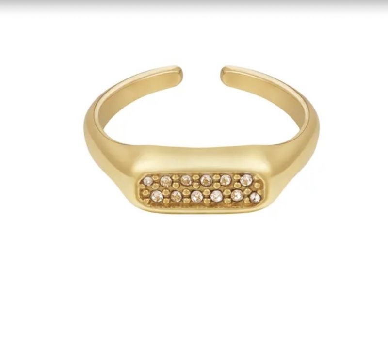 Langwerpige RVS ring met steentjes Langwerpige RVS ring met steentjes bij myhearttoyours.nl