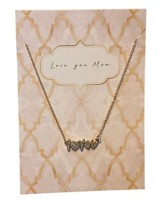 Kaart Love you Mom met een RVS ketting met hangertje bij myhearttoyours.nl