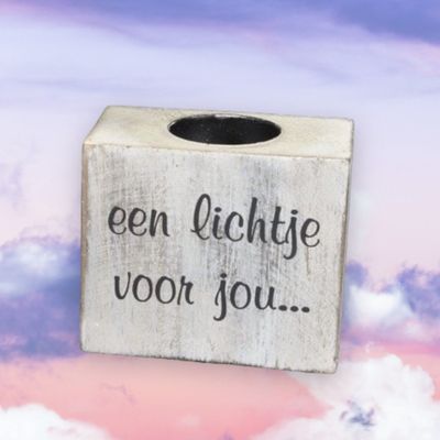 Waxinelichthouder een lichtje voor jou, een troostkado bij myheartoyours,nl