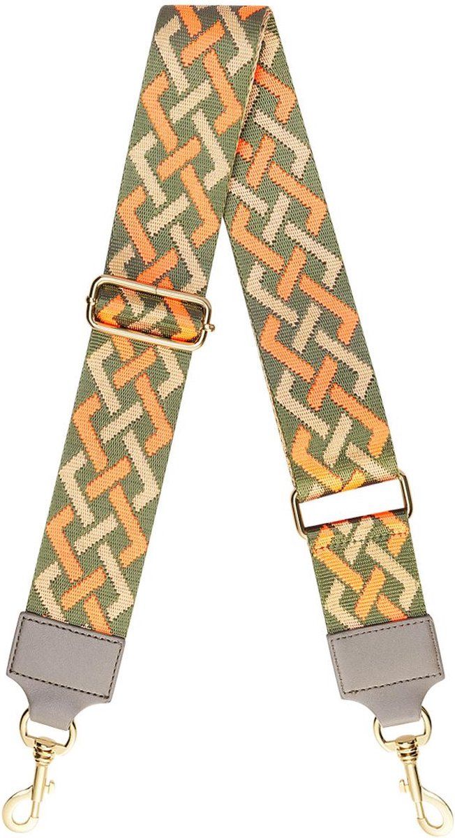 Losse bag strap, oranje/groen design bij myhearttoyours.nl