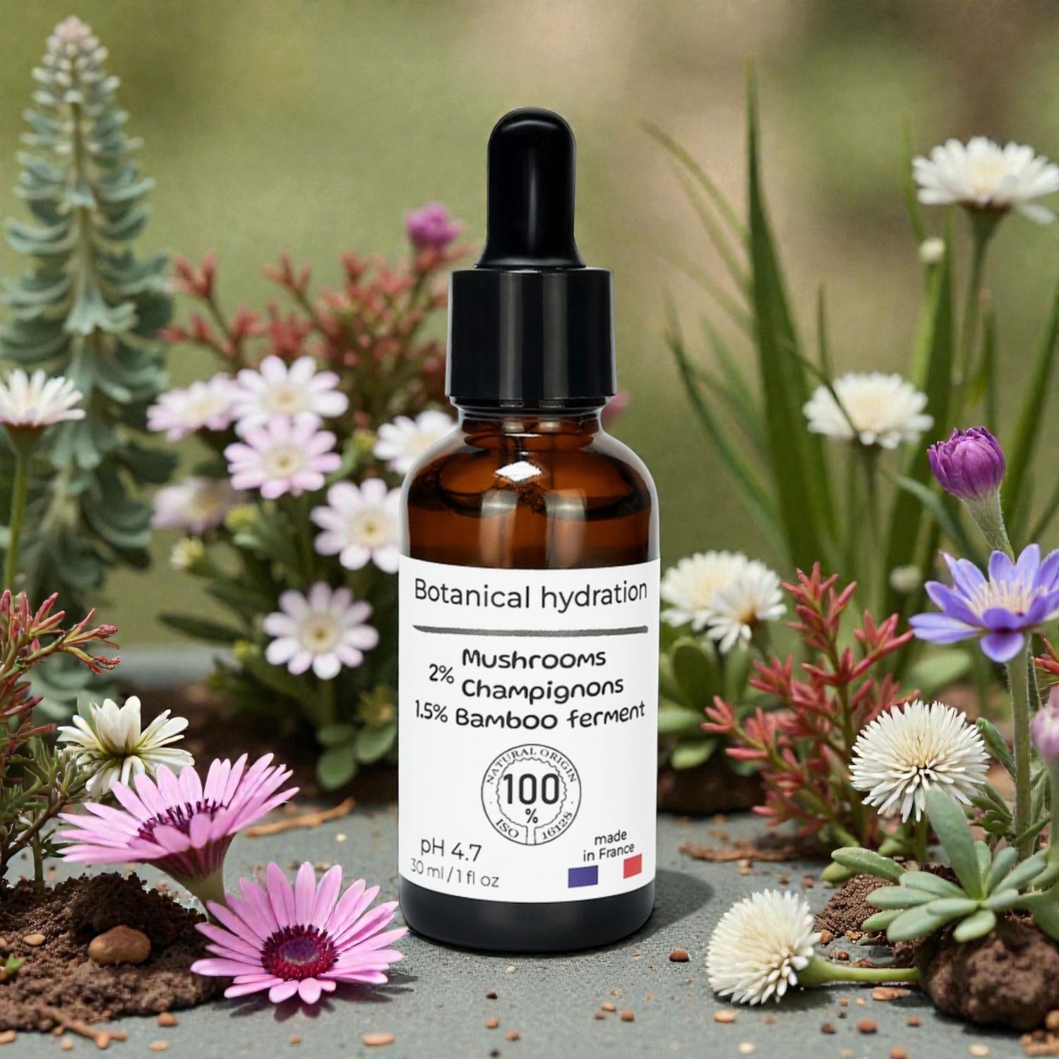 Botanische hydratatie serum met 2% paddenstoelen en 1,5% bamboe ferment 30 ml bij myhearttoyours.nl