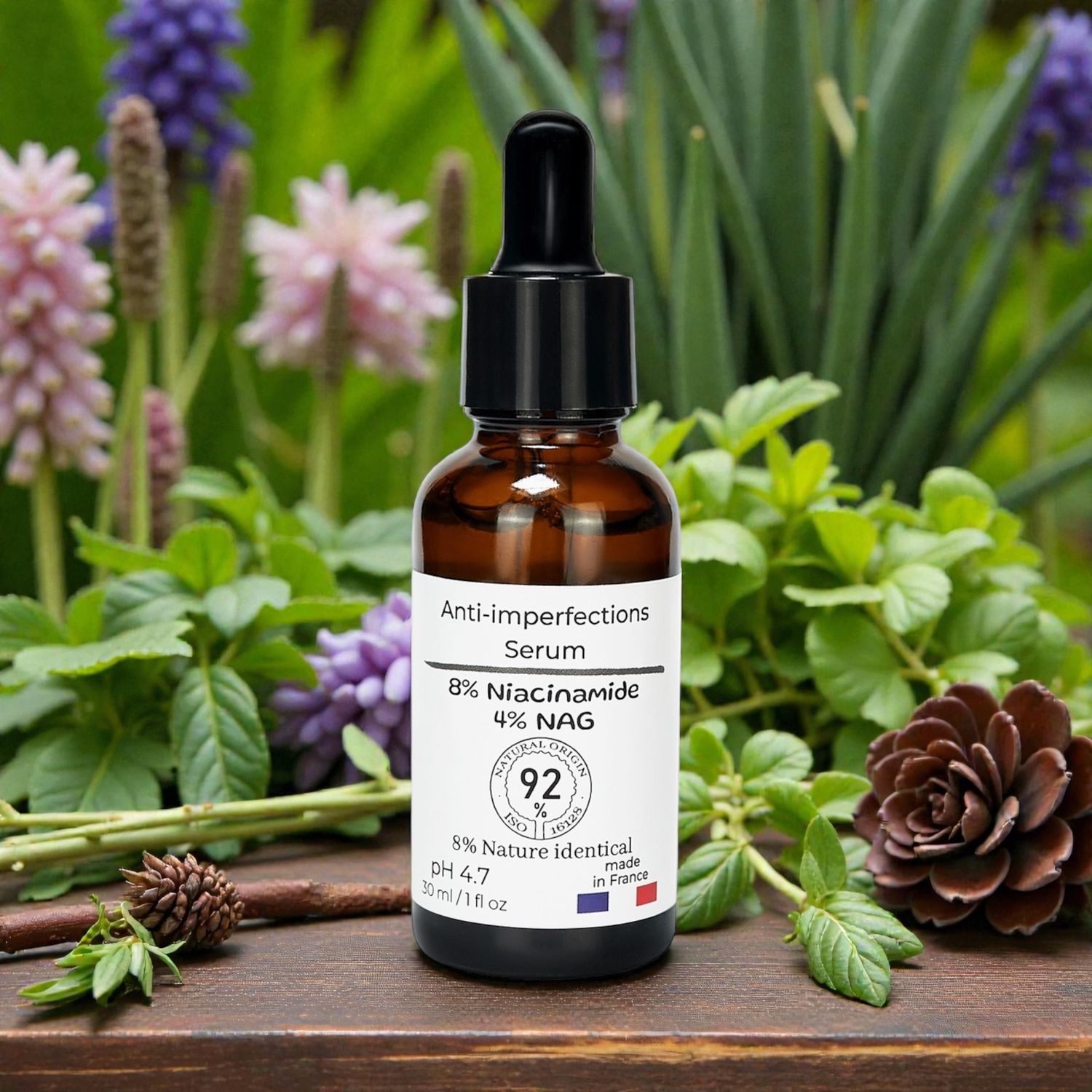 Gezichtsserum met 8% niacinamide en 4% N-acetylglucosamine 30 ml bij myhearttoyours.nl