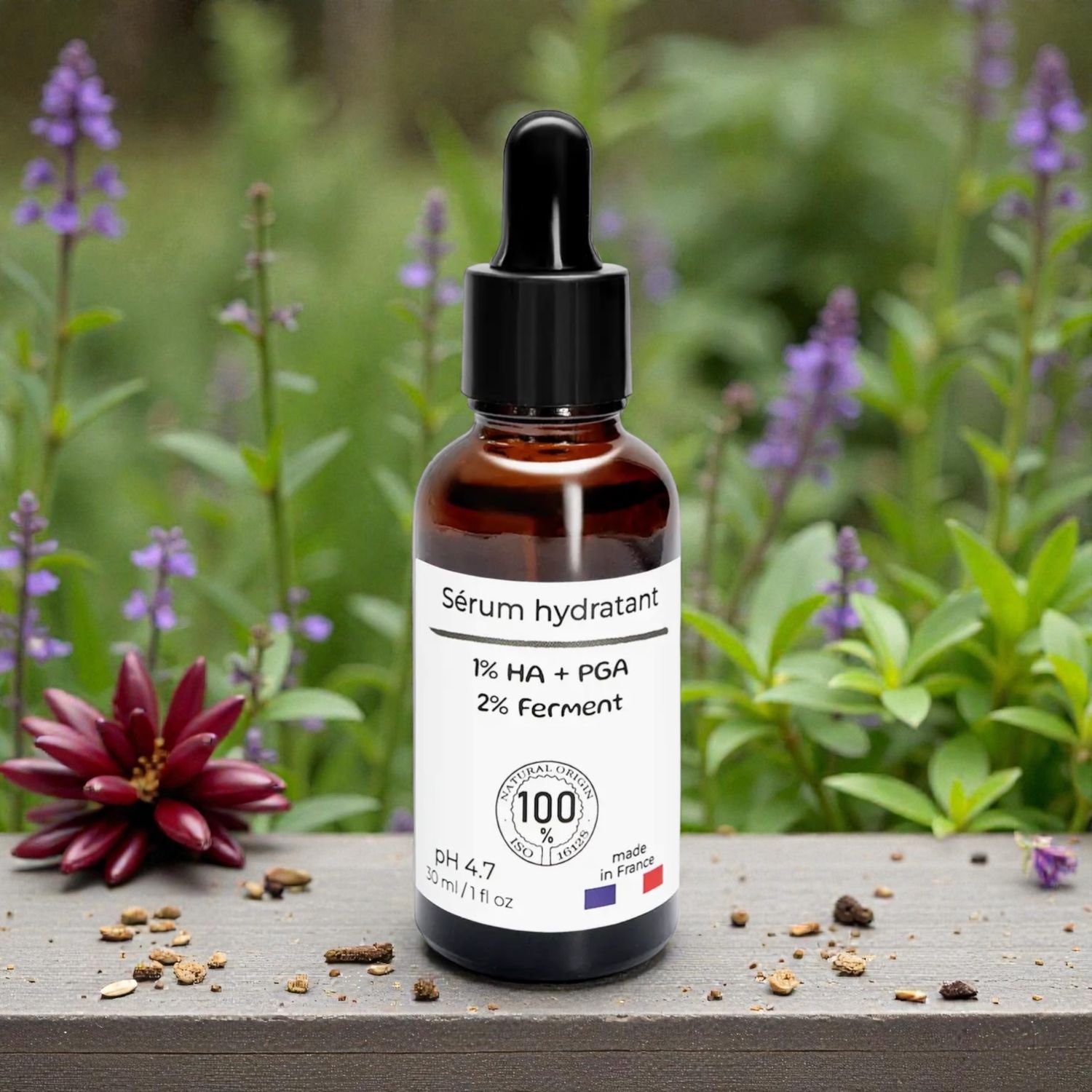 Hydraterend serum met 2% postbioticum, polyglutaminezuur en hyaluronzuur. 30 ml. bij myhearttoyours.nl