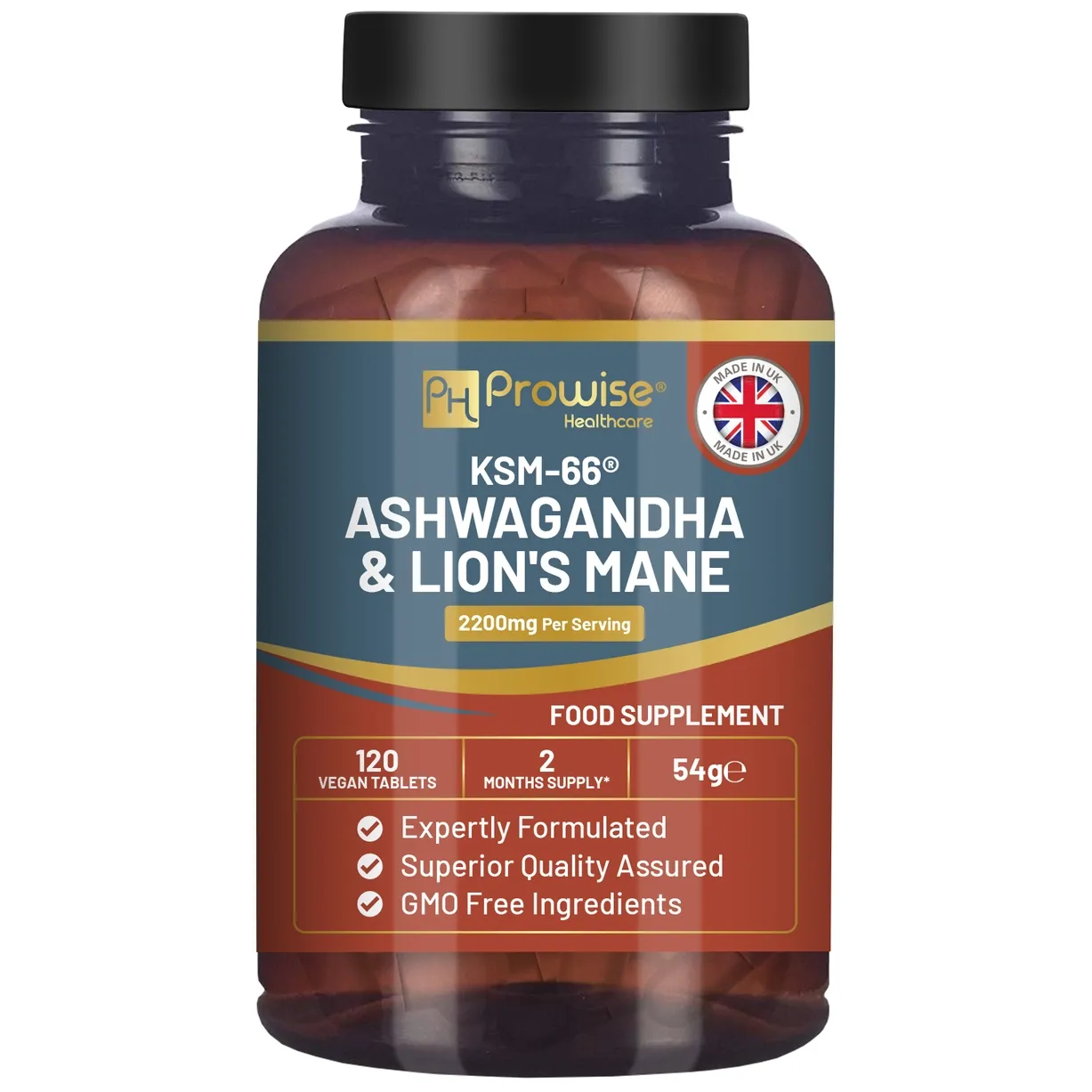 Prowise KSM-66 Ashwagandha en Lion’s Mane, zeer krachtige formule, bij myhearttoyours.nl