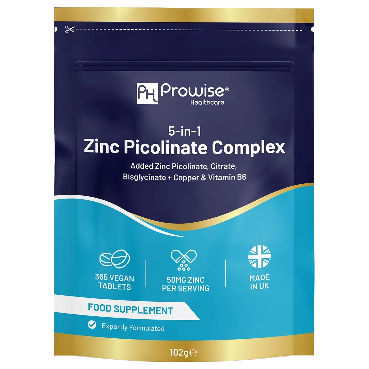 Prowise 5-in-1 Zink Picolinaat Complex 50 mg  - 365 Vegan Tabletten, bij myhearttoyours.nl
