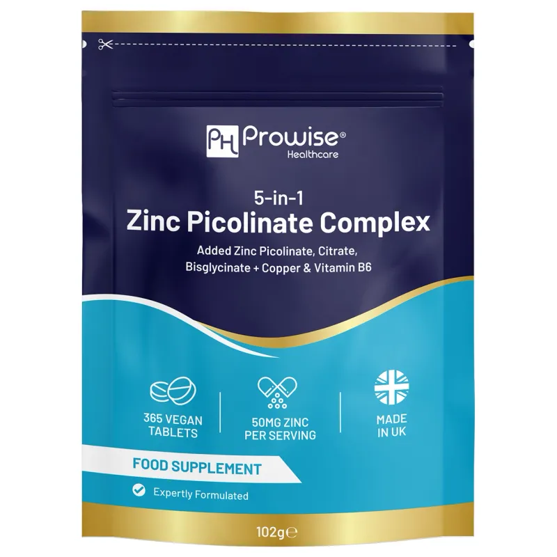 Prowise 5-in-1 Zink Picolinaat Complex 50 mg  - 365 Vegan Tabletten, bij myhearttoyours.nl