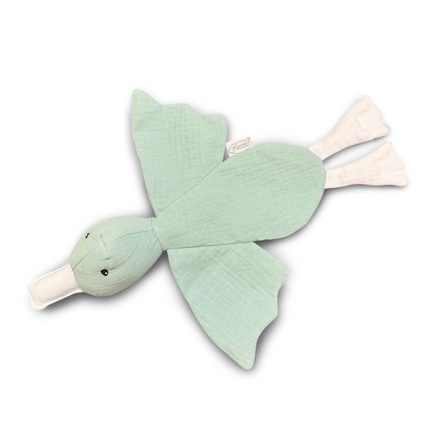 Tutdoekje EEND van zacht katoen - GROEN (past door de brievenbus) bij myhearttoyours.nl