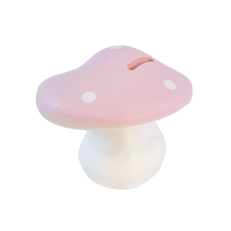 Mushroom-Shaped Piggy Bank, Soft Pink personalisable with name