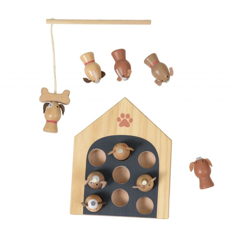 Wooden Magnetic dog Fishing Game