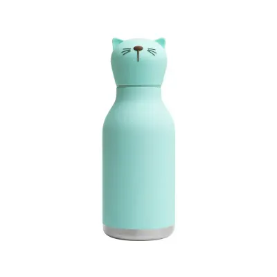 ASOBU Bestie Cat water bottle with cat lid, insulated and personalized with name, logo or picture.