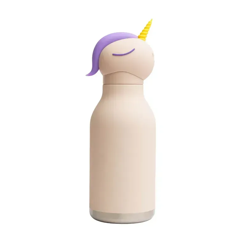 ASOBU Bestie Unicorn water bottle with unicorn lid, insulated and personalized with name, logo or picture.