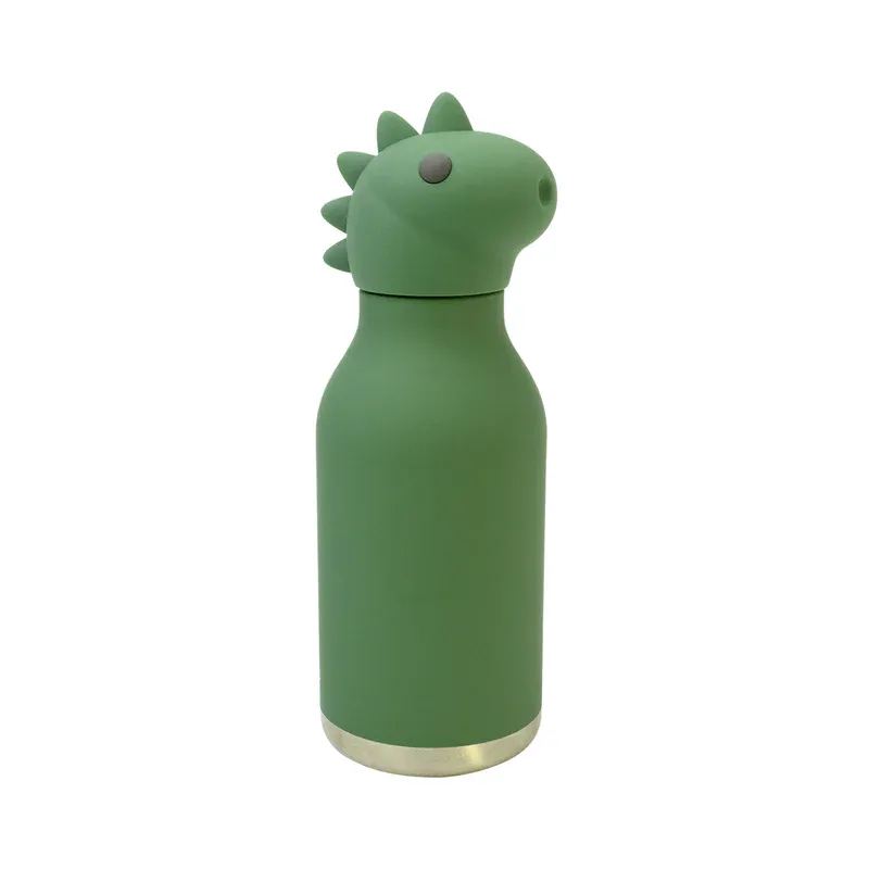ASOBU Bestie Dinosaur water bottle with dinosaur lid, insulated and personalized with name, logo or picture.