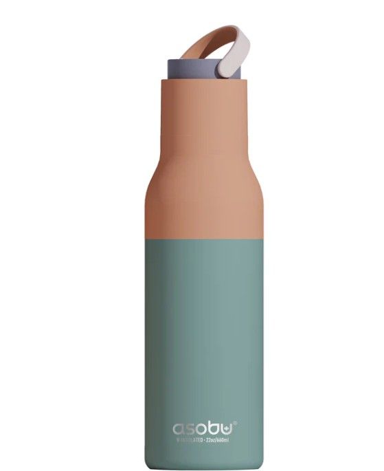 ASOBU Metro Pastel Green – Insulated Stainless Steel Bottle with Puramic™ Coating