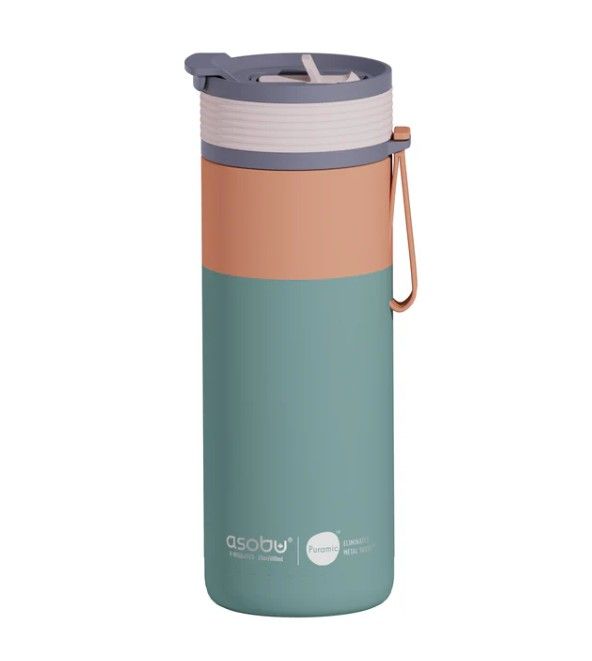 ASOBU Aspen Pastel Green Special Edition – 600 ml 2-in-1 Insulated Bottle with Puramic™