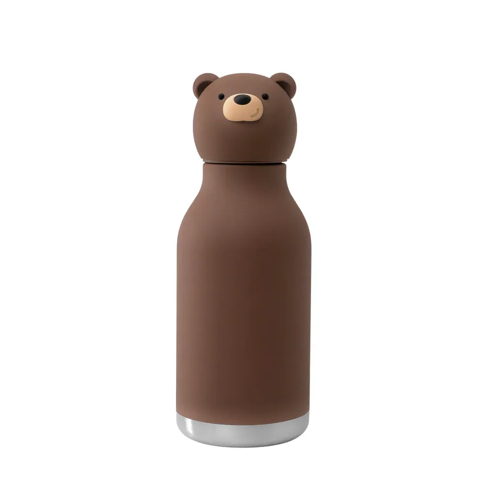 Asobu Bestie Brown Bear Insulated Water Bottle – BPA &amp; Lead-Free, Cute Collectible